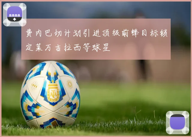 费内巴切计划引进顶级前锋目标锁定莱万吉拉西等球星
